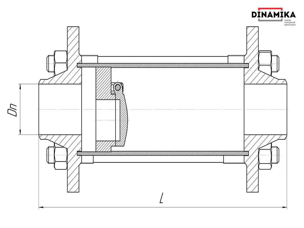 Обратный клапан 19с38нж Ду600 межфланцевый